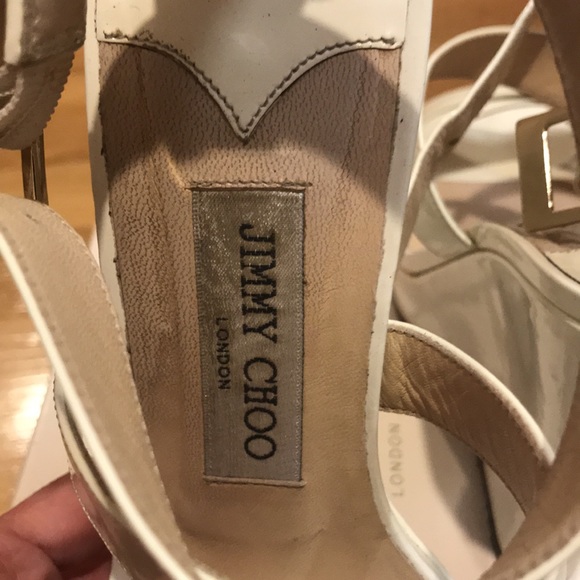 Jimmy Choo White Lucia Wedge Platform Sandals 37.5 - Picture 6 of 15